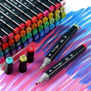 60-Color Art Markers Set - Dual-Tip Drawing Pens for Artists & Adults - Smooth
